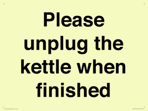 Please unplug the kettle when finished